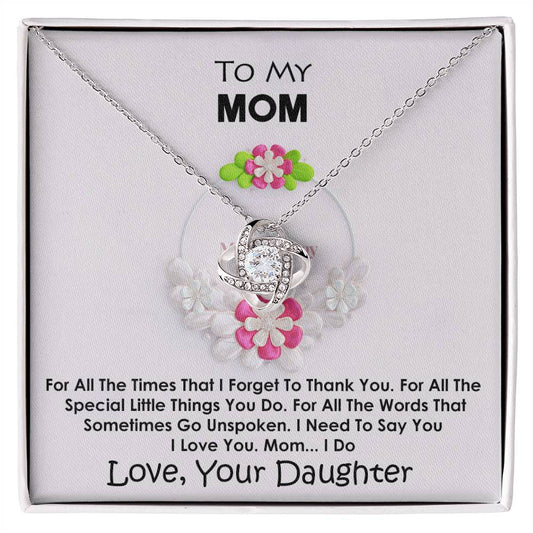 Mom | Thank You- Love Knot Necklace