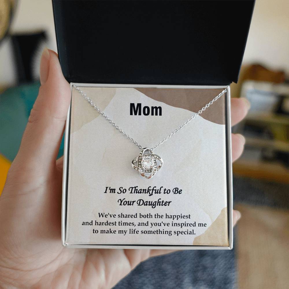 Mom | Thankful- Love Knot Necklace