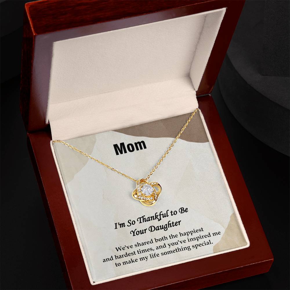 Mom | Thankful- Love Knot Necklace