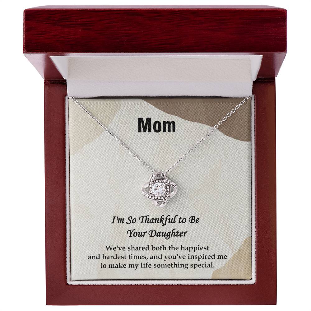 Mom | Thankful- Love Knot Necklace