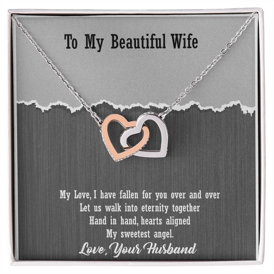 Wife | Fallen For You |Interlocking Hearts Necklace