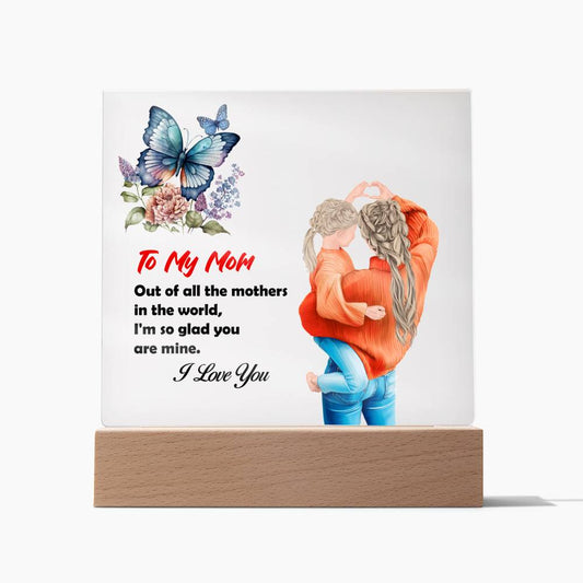 Mom | Mine - Square Acrylic Plaque!